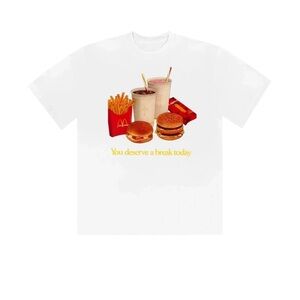 Travis Scott X Cactus Jack McDonald’s You Deserve A Break Today Tshirt sz M NWT